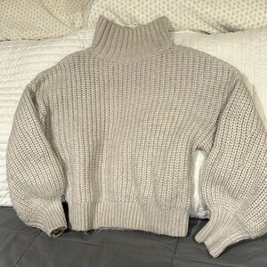Express puffy sleeve turtleneck sweater
